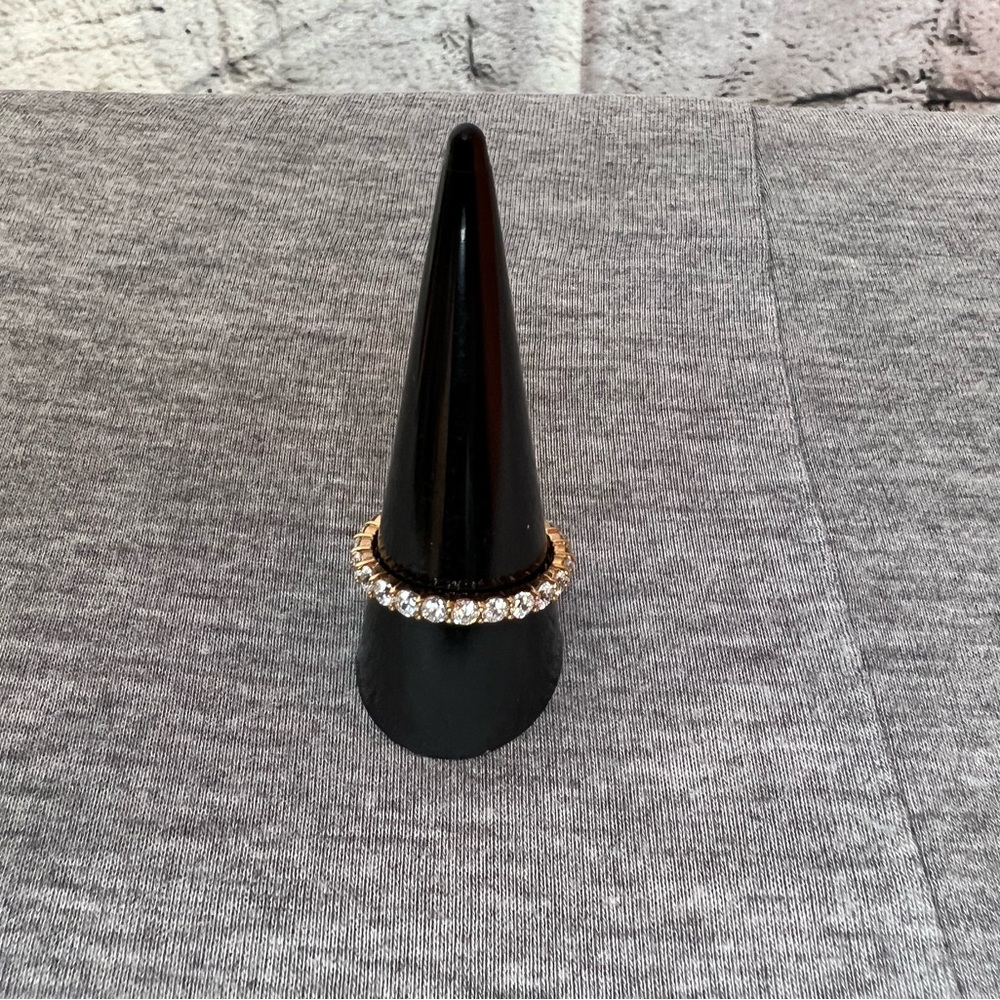 Epiphany Diamonique CZ eternity band. .925 rose gold clad. Size 11. - Picture 4 of 5